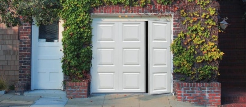 Side hinged garage doors